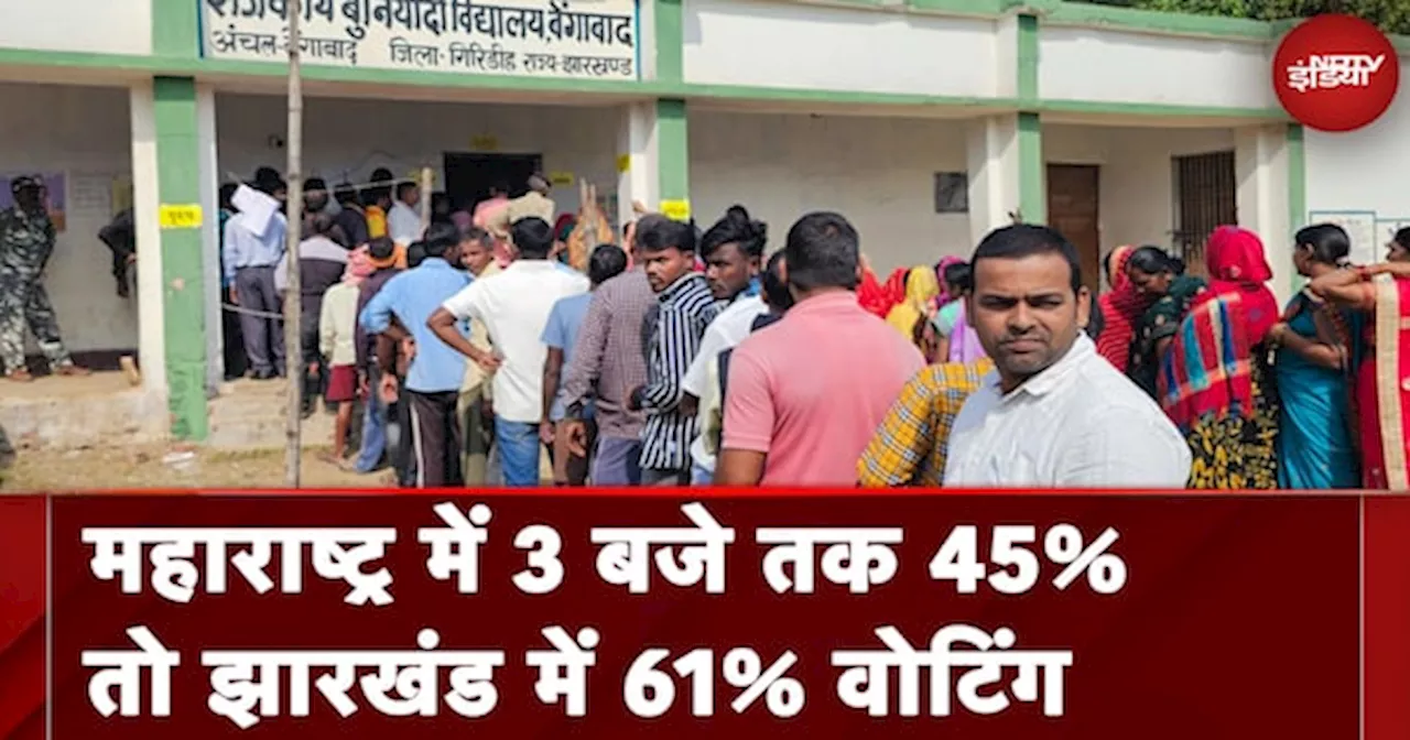 Assembly Election 2024: Maharashtra में 3 बजे तक 45% तो Jharkhand में 61% Voting