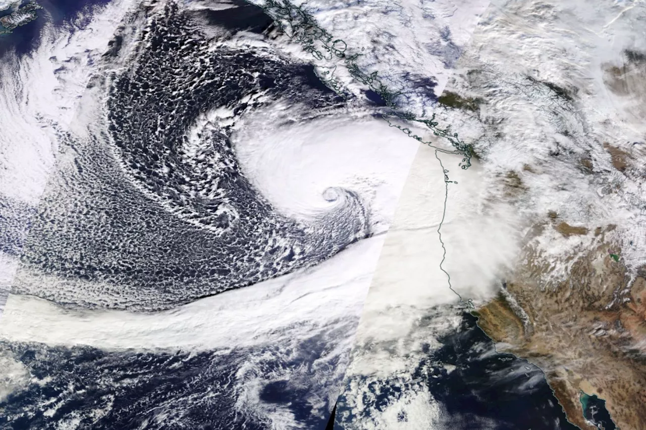 Satellite Images Show Scale of 'Bomb Cyclone' Hitting US West Coast