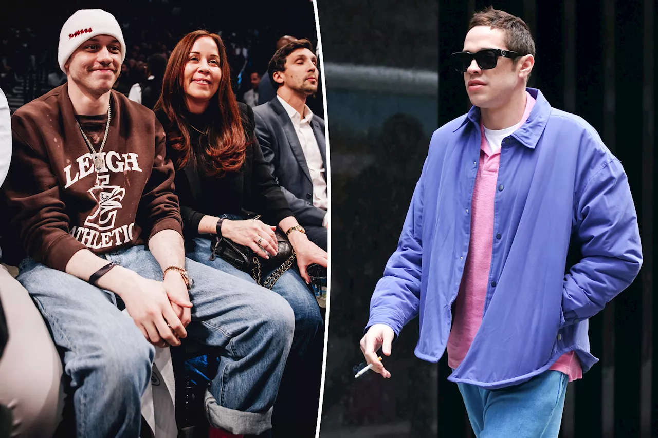 Pete Davidson spotted courtside at Brooklyn Nets game with mom Amy one day after rehab rumors