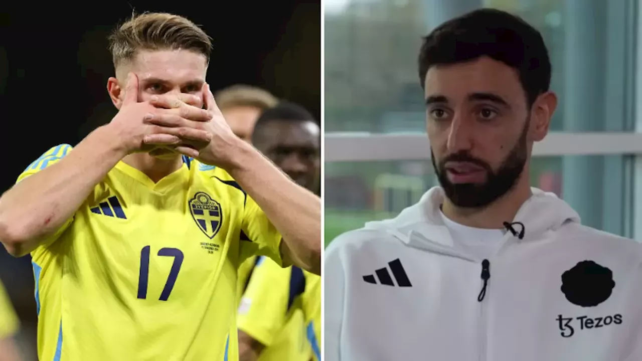 Bruno Fernandes 'sends message' to Man United target Viktor Gyokeres after his four goals for Sweden