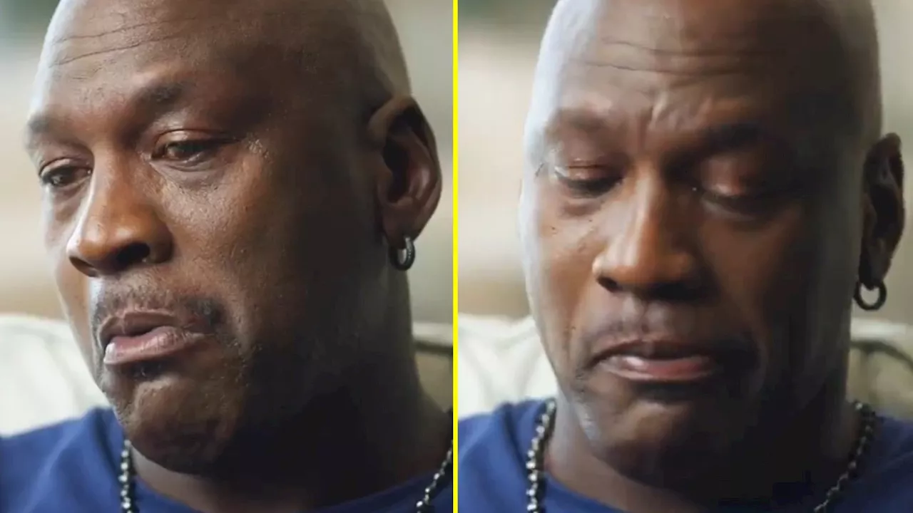 – Michael Jordan showed rare moment of emotion when he broke down in tears and called for i...