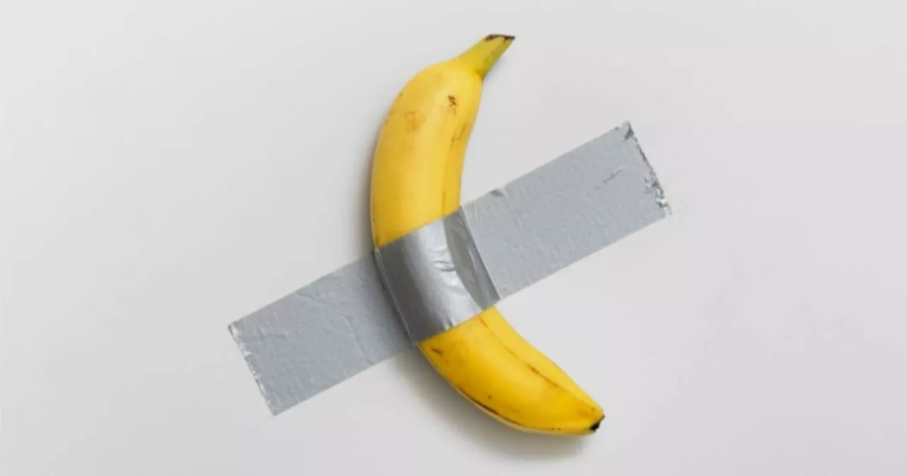 Obra de arte de banana presa por fita adesiva à parede vai a leilão por milhões; saiba o valor