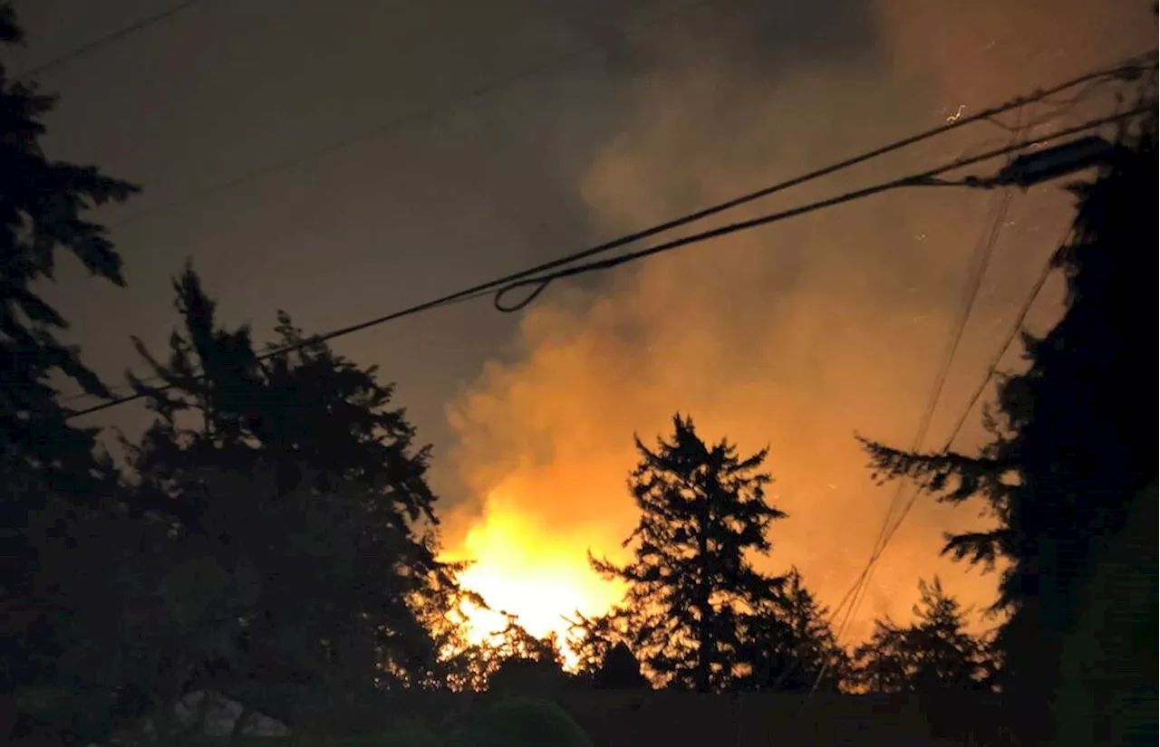 Huge fire destroys partially built condo building in Saanich