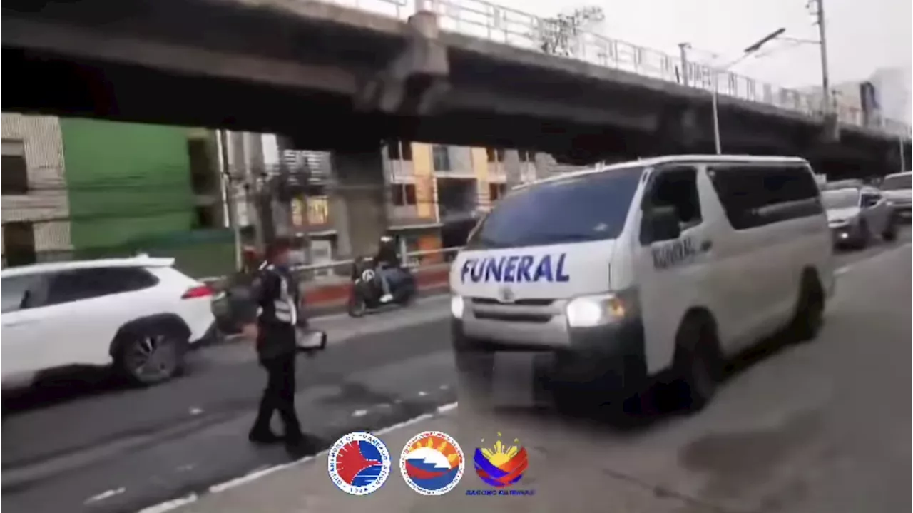 A funeral vehicle—no, not a hearse—was caught on the EDSA Busway