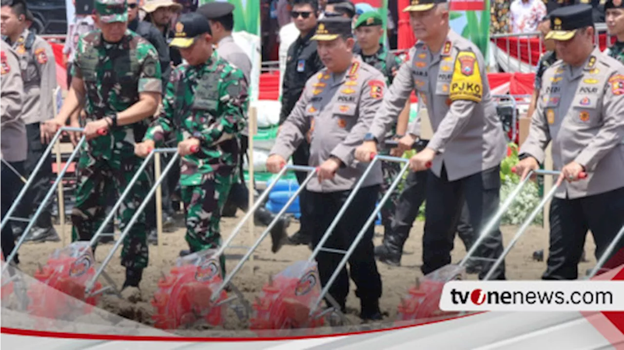 Kapolri dan Panglima TNI Launching Gugus Tugas Polri Dukung Program Ketahanan Pangan Presiden Prabowo