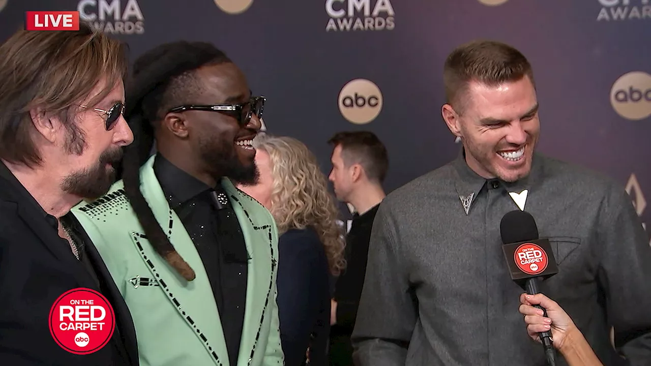 Freddie Freeman crashes Shaboozey's interview with Brooks & Dunn at 2024 CMA Awards