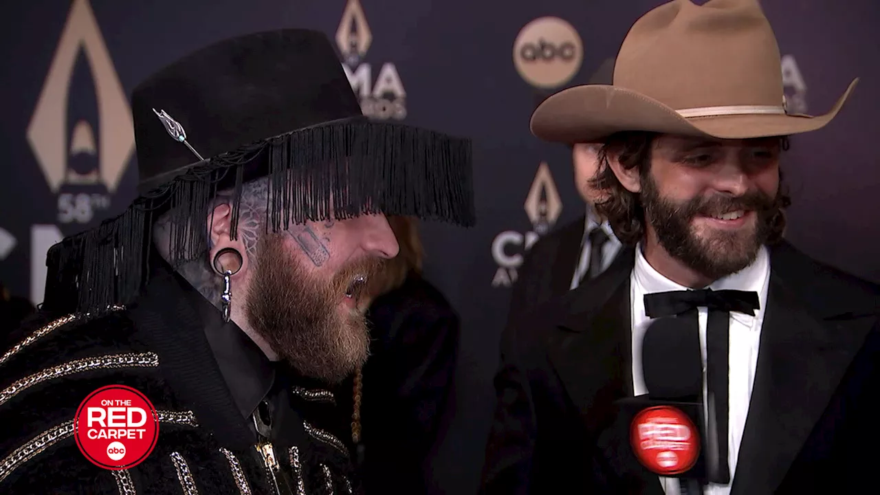 Thomas Rhett and Teddy Swims show off their 2024 CMA Awards outfits