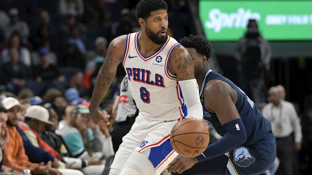 76ers' star Paul George sidelined the next 2 games with bone bruise in left knee