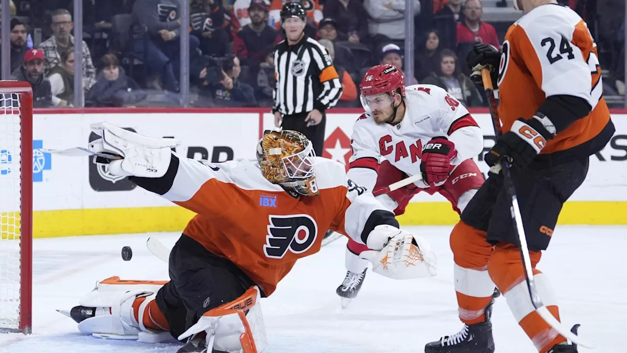 Hurricanes use 3-goal outburst at start of the third period to defeat Flyers 4-1