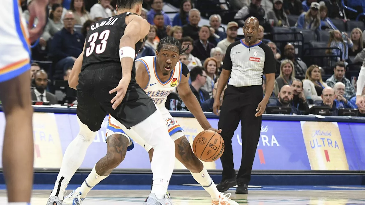 Williams scores 30, Hartenstein has double-double in season debut as Thunder beat Trail Blazers