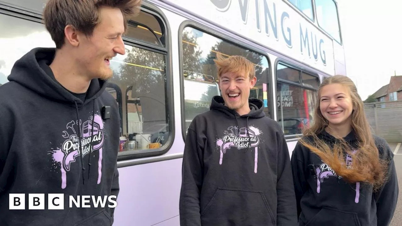 Kent: Friends go viral online after converting bus into café