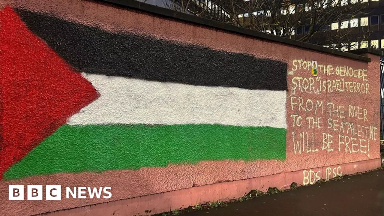 Belfast: Hospital's pro-Palestinian graffiti 'difficult' to get removed