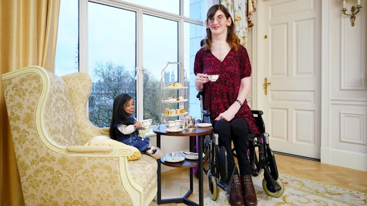 World’s tallest and shortest women meet for afternoon tea