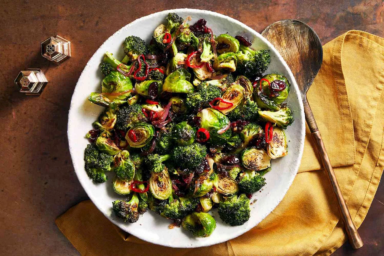 Brussels Sprouts and Broccoli with Cranberry Agrodolce