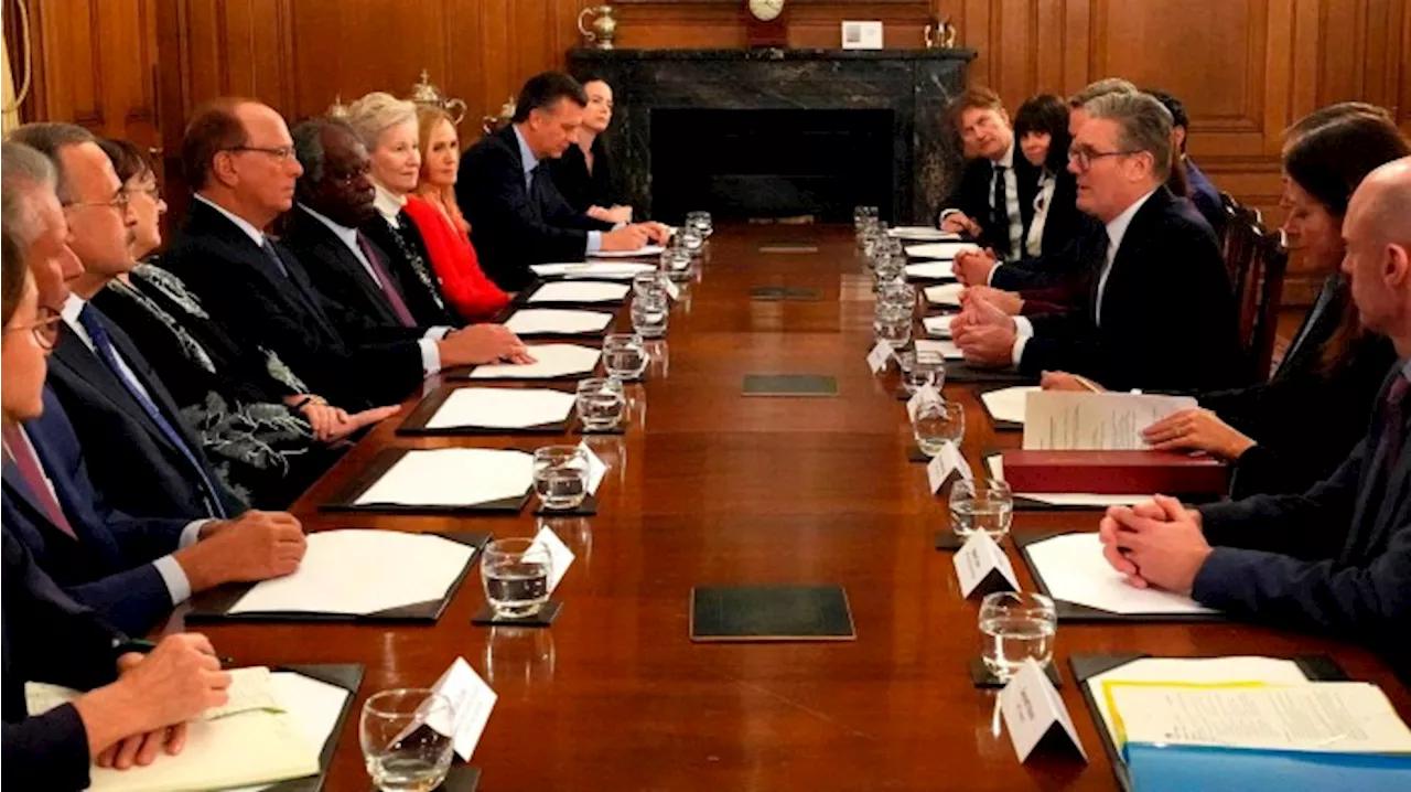 Keir Starmer meets BlackRock boss Larry Fink in Downing Street