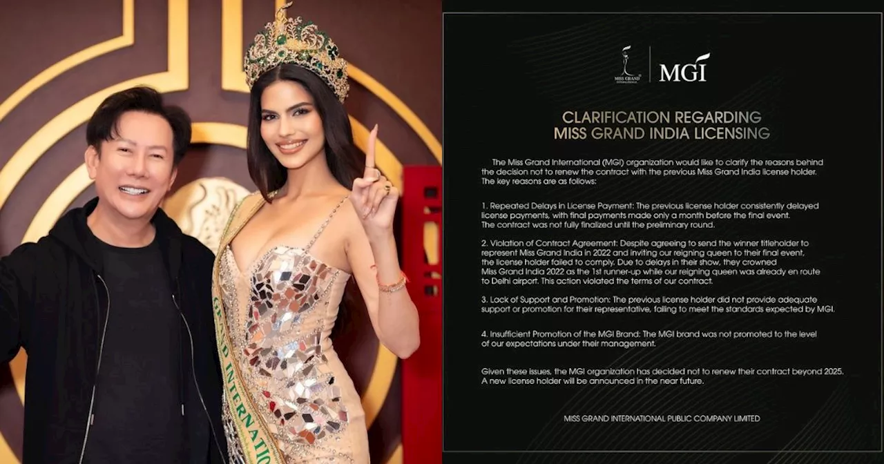 Miss Grand International issues statement on Miss Grand India licensing