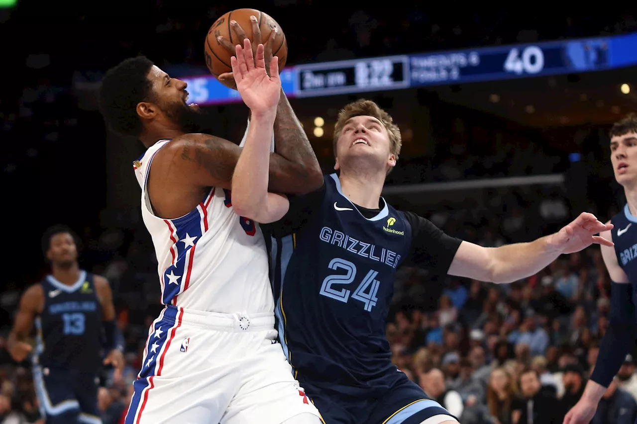 NBA: Paul George injured in 76ers' loss to Grizzlies