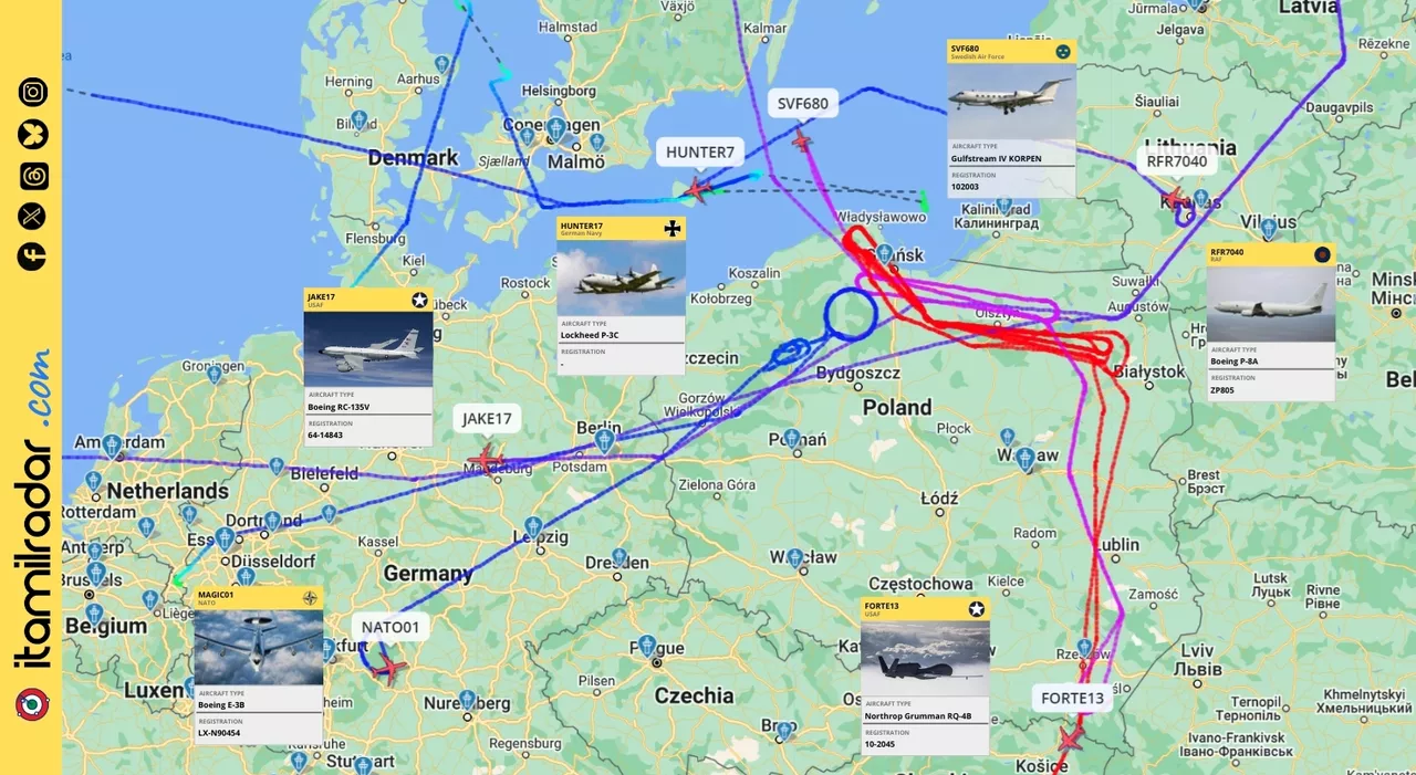 ​Russia, la missione Nato a Kaliningrad: sei aerei spia a caccia del Baltic Jammer e dei sottomarini di Mosca