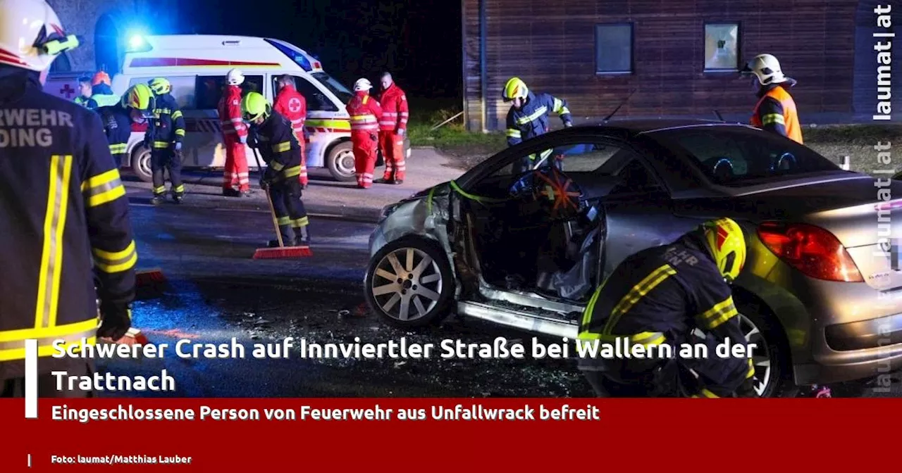 Schwerer Crash auf Innviertler Stra�e bei Wallern an der Trattnach