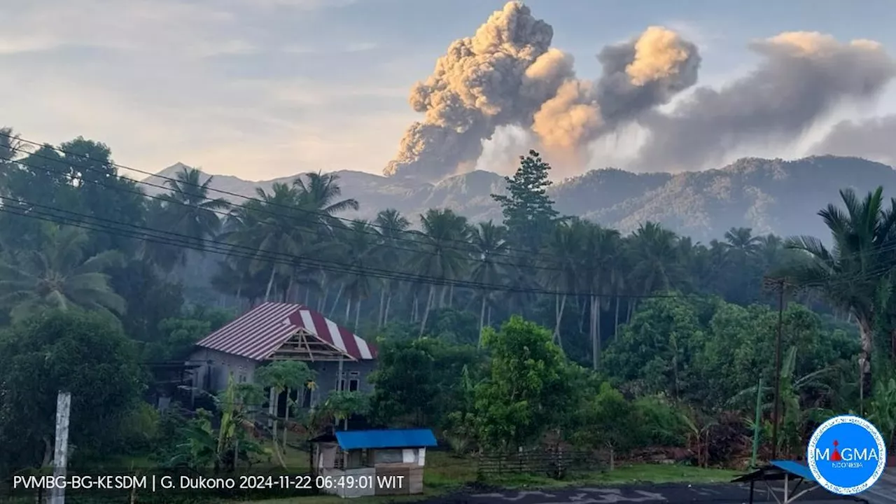 Gunung Dukono Meletus Jumat Pagi 22 November 2024, Semburkan Abu Vulkanik 1.300 Meter