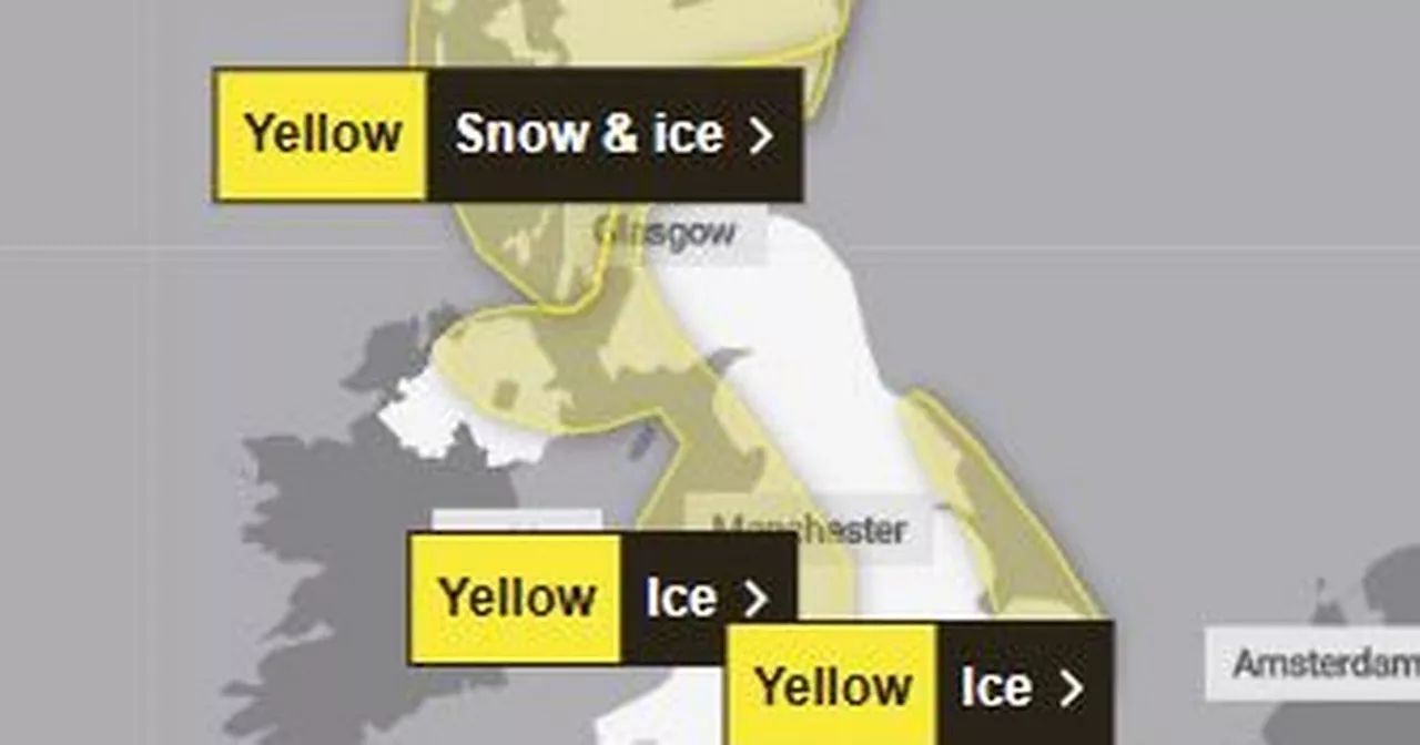 Every Met Office snow and ice warning in force today as freezing snap continues