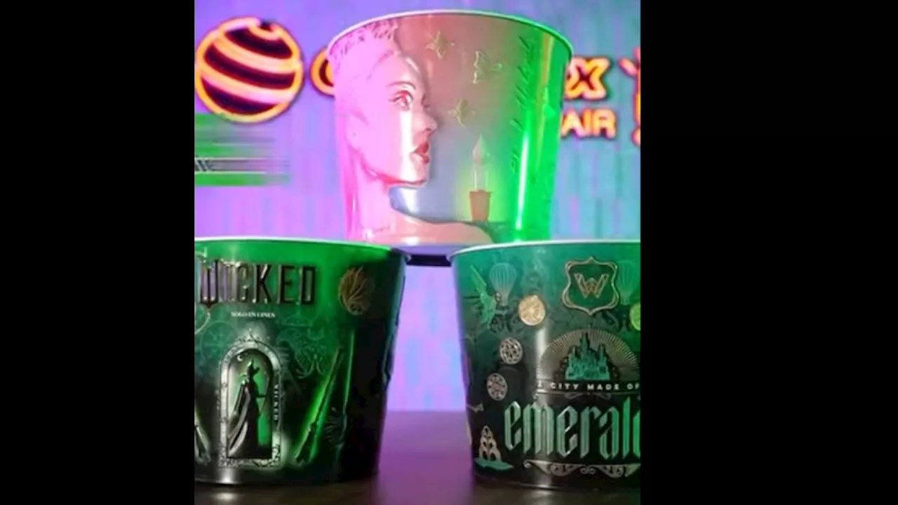 Vasos y palomera de Wicked en Cinemex: Precio y detalles