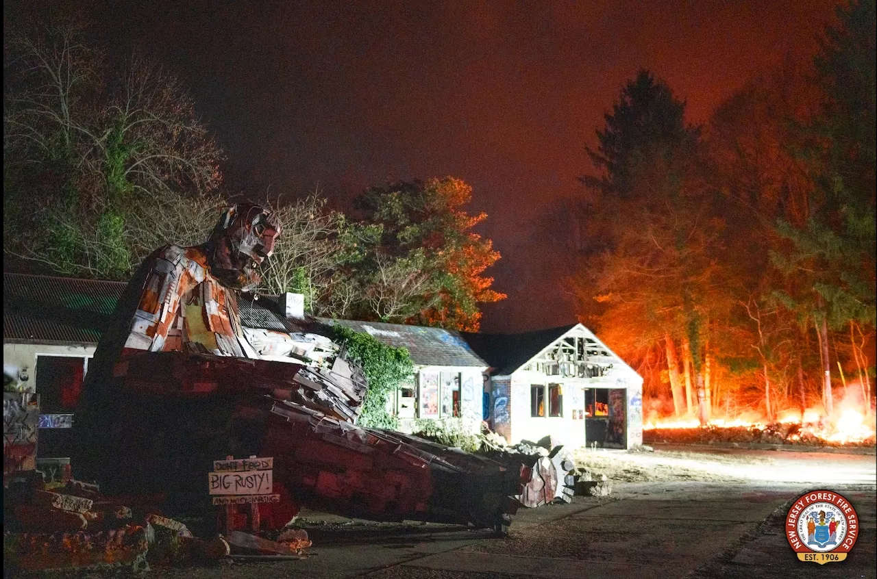 N.J. wildfire that burned near giant sculpture deemed suspicious, police say