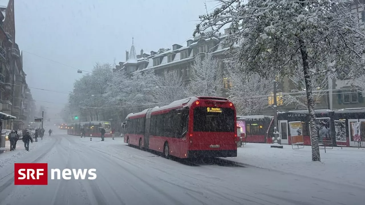 Erster Schnee legt öffentlichen Verkehr in Bern lahm