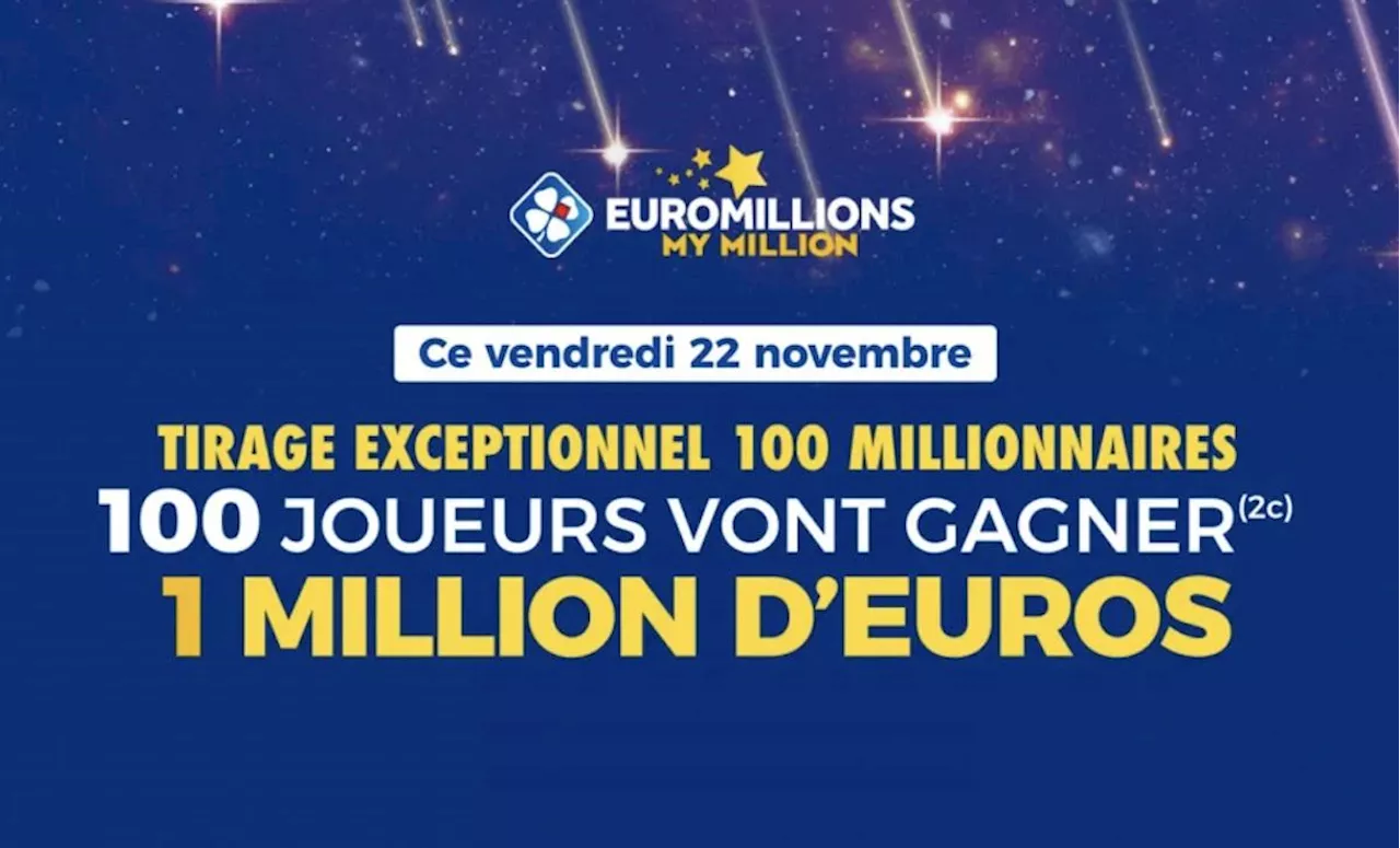 EuroMillions FDJ : Tentez de faire partie des 100 millionnaires garantis ce vendredi avec un jackpot exceptionnel !