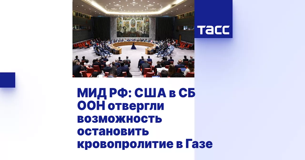 МИД РФ: США в СБ ООН отвергли возможность остановить кровопролитие в Газе