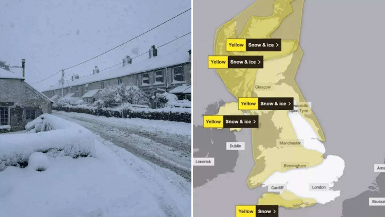 Up to 10in of snow in Cornwall as Met Office issues weekend warnings for Storm Bert