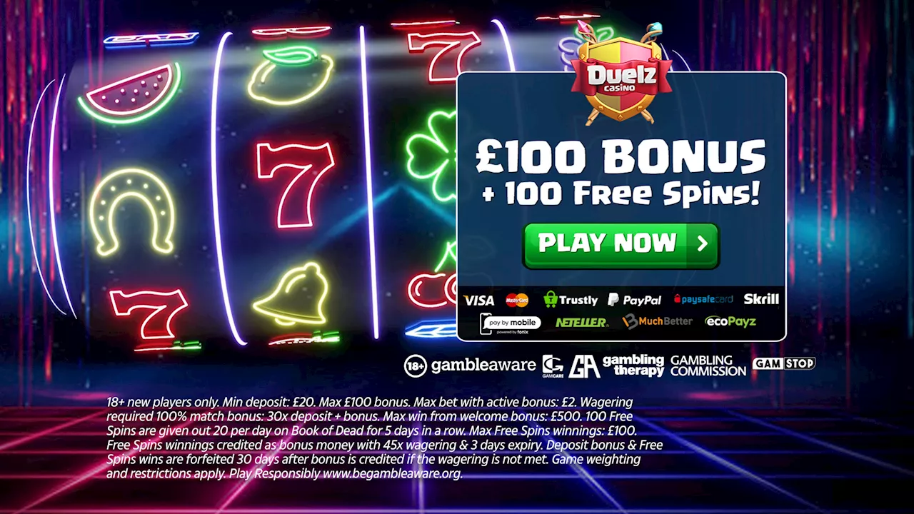 Duelz Casino: Sign up for a £100 bonus and 100 free spins this November...