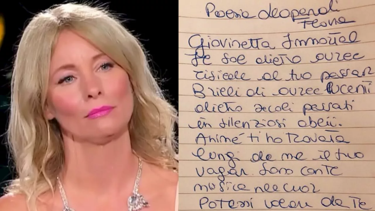 Flavia Vento dopo Belve pubblica la poesia scritta con la mano di Leopardi: 'Giovinetta immortal', il testo