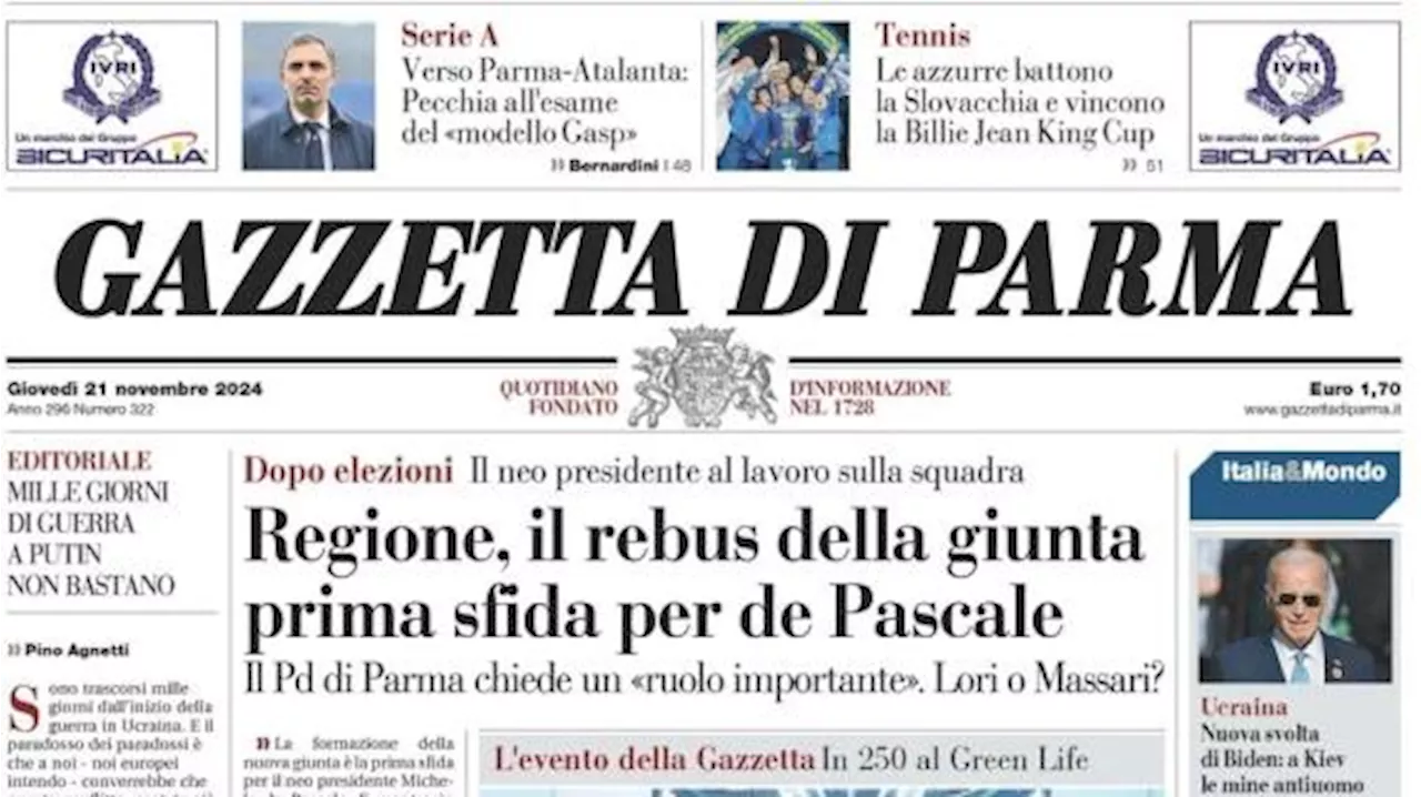 Atalanta al Tardini, la Gazzetta di Parma apre: 'Pecchia all'esame del modello Gasp'