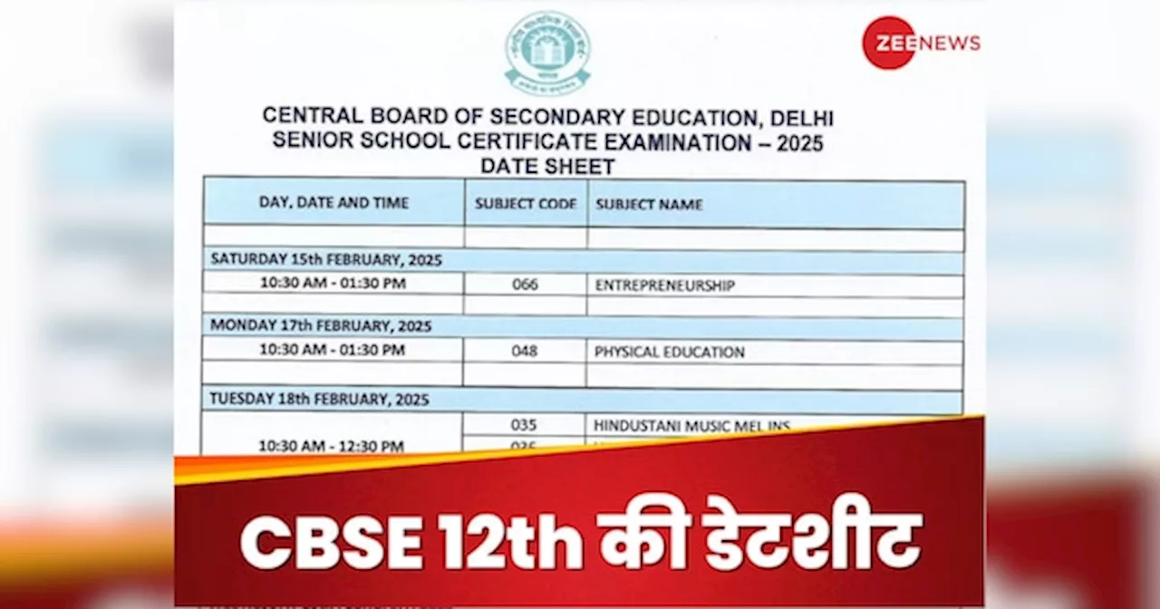 CBSE 12th डेटशीट जारी, कब-किस टाइम है कौन सा पेपर?