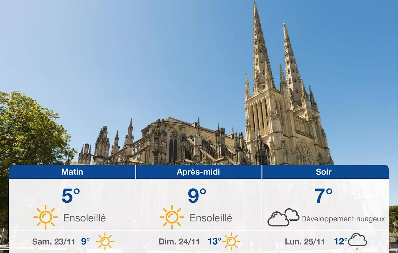 Météo Bordeaux: prévisions du vendredi 22 novembre 2024