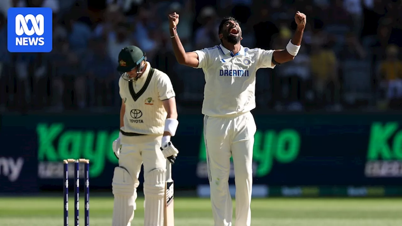 Jasprit Bumrah tears Australian batting apart late on dramatic day one of first Test in Perth