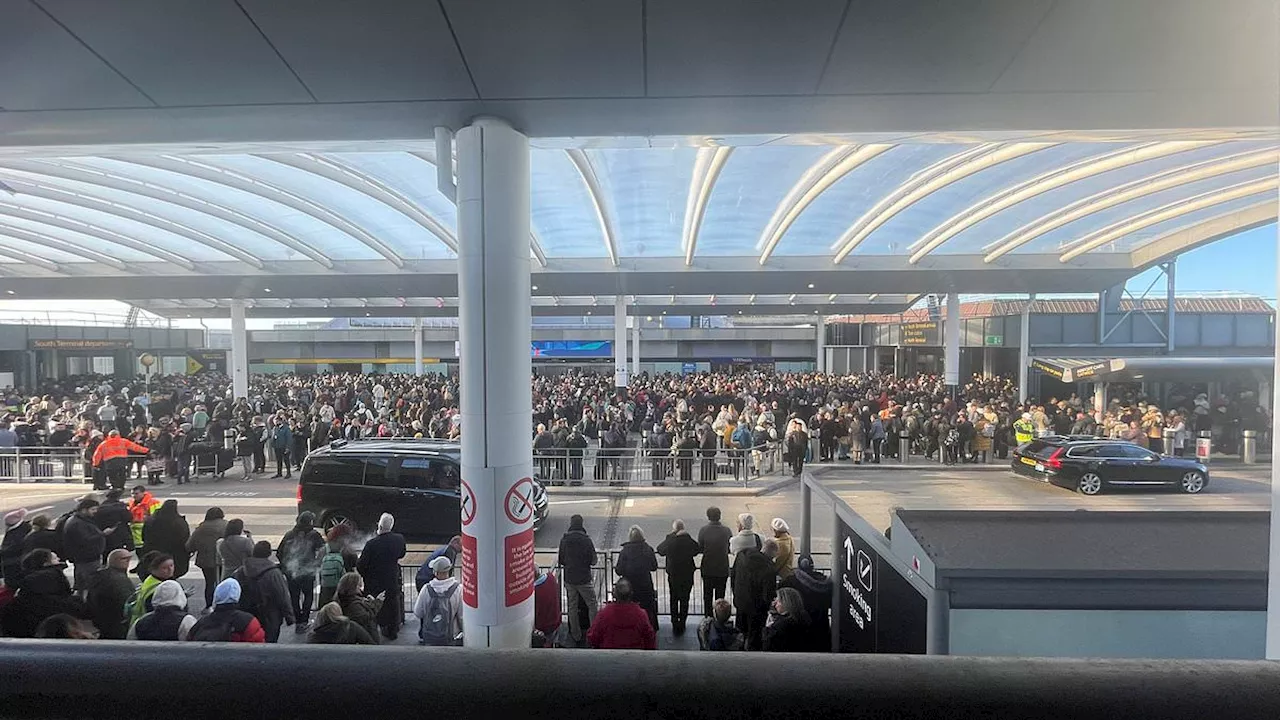 Gatwick Airport reopens South Terminal after it was evacuated when 'prohibited item' was found in...