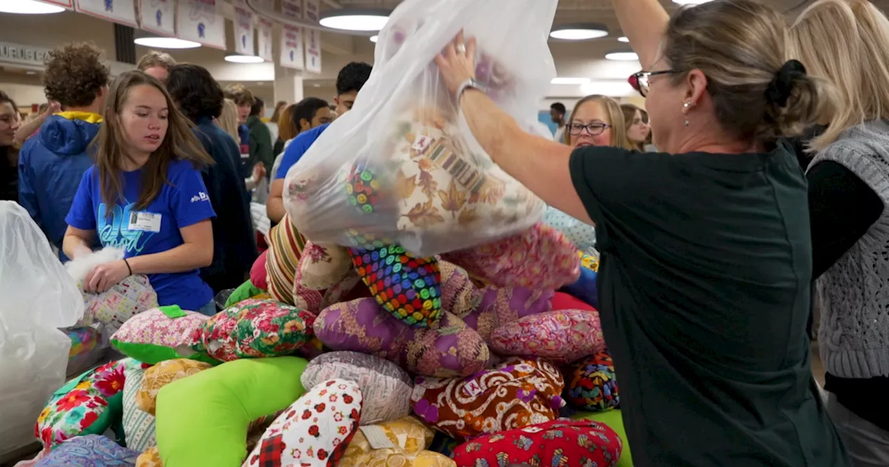 High school students in Lafayette help nonprofit make pillows for breast cancer patients, survivors