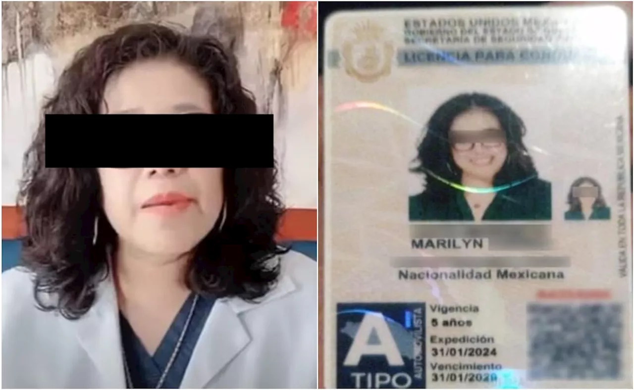 Exhiben licencia de conducir de Marilyn Cote tras detención en Tlaxcala; acusan que estaba “photoshopeada”