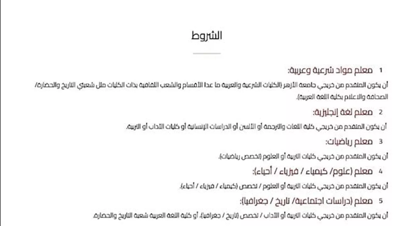 الشروط والأوراق المطلوبة بمنطقة أسوان الأزهرية للعمل بنظام الحصة