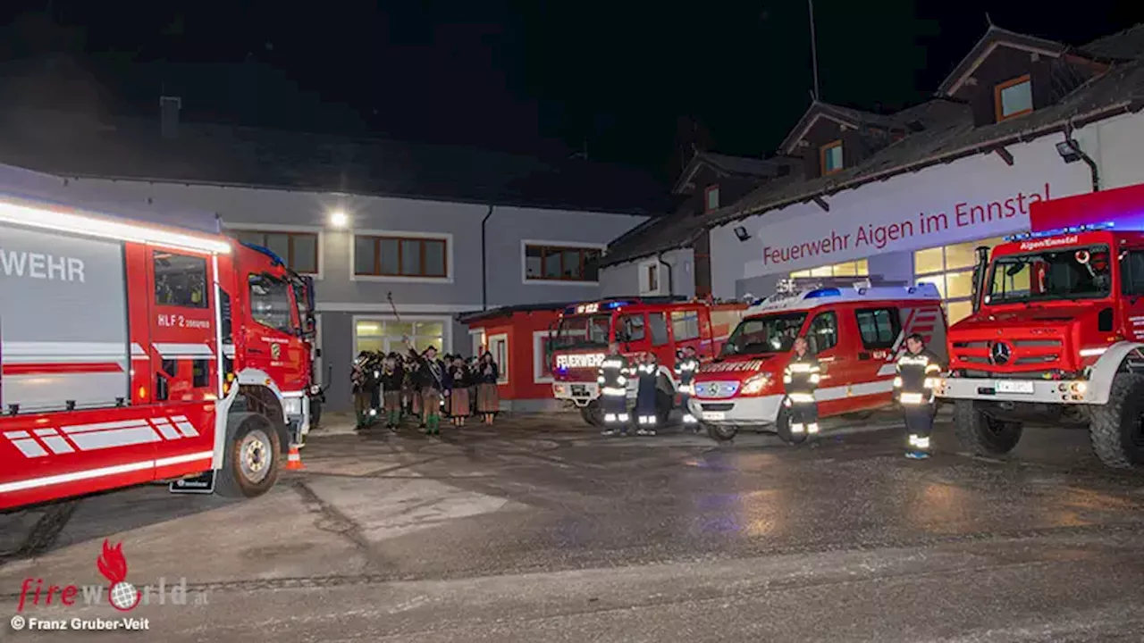 Stmk: Neues HLF2 3500/100 der Feuerwehr Aigen im Ennstal feierlich empfangen