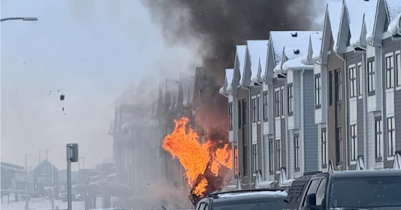 Calgary Fire Department looking for cause of explosion and townhouse fire in Mahogany