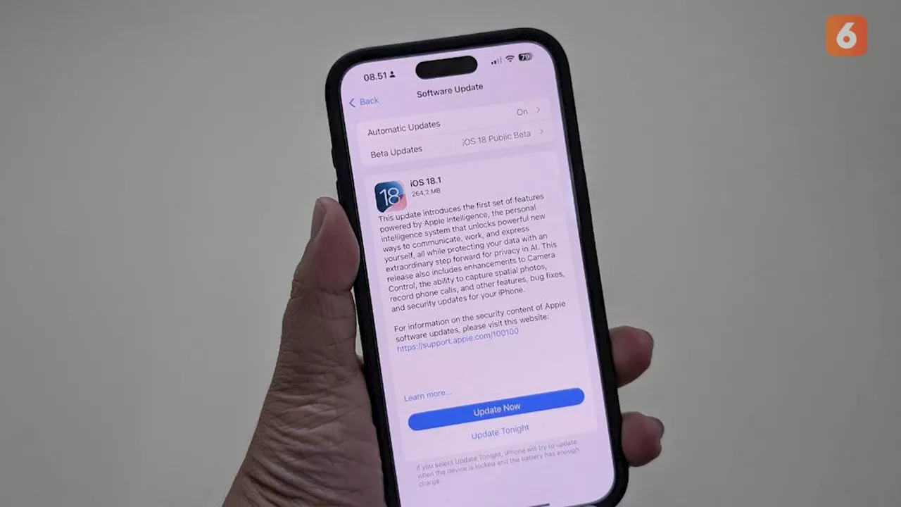 Apple Rilis iOS 18.1.1 Atasi Persoalan Keamanan, Pengguna iPhone Wajib Update
