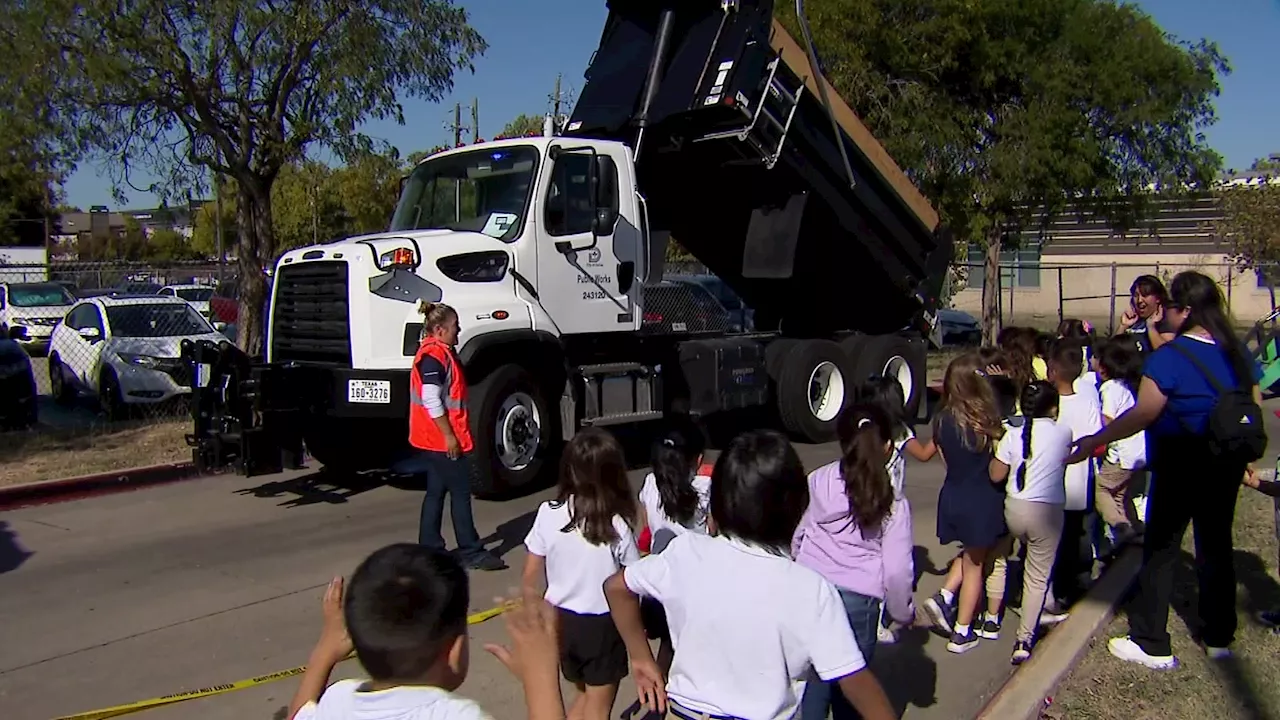 Elementary students learn about careers through cool vehicles driven on the job