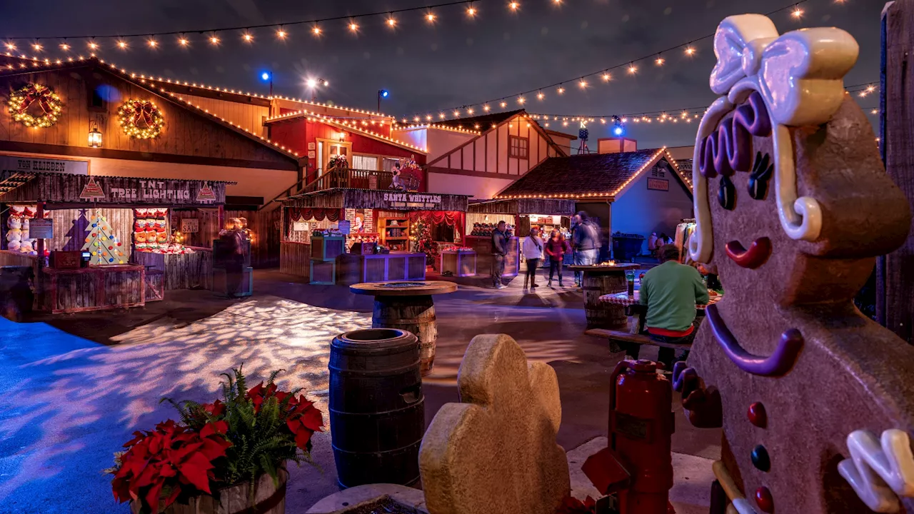 Knott's Merry Farm brings glad tidings, Snoopy skating, and Ghost Town twinkle