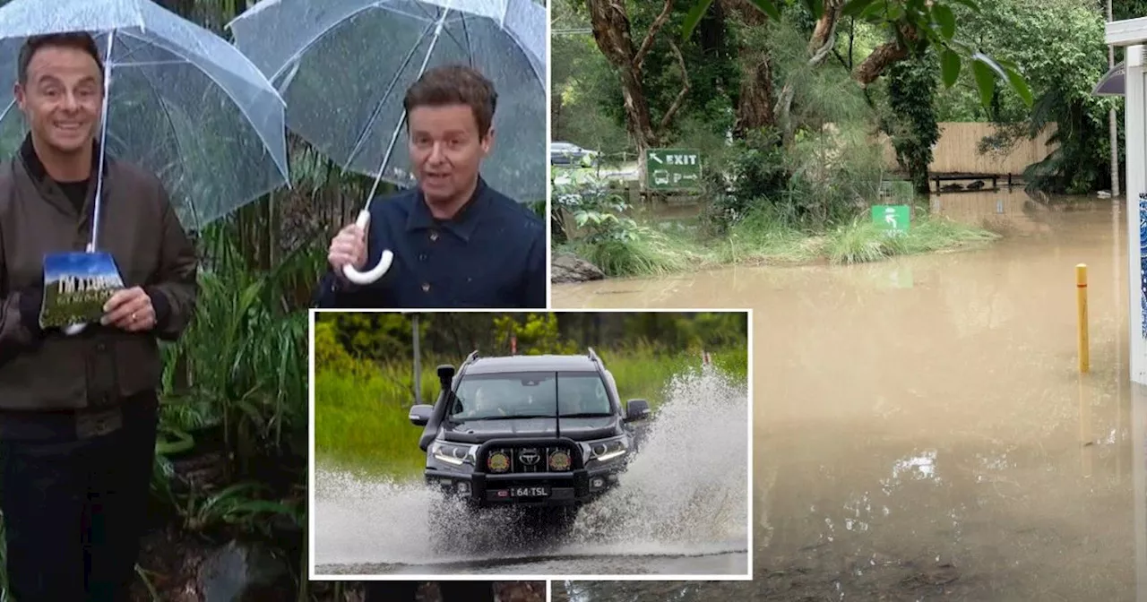 I'm A Celeb camp flooded with rain as Ant and Dec struggle under umbrellas