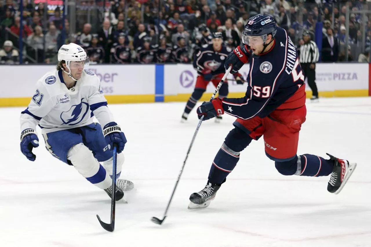 Blue Jackets rally from 3-goal deficit to beat Lightning 7-6 in overtime