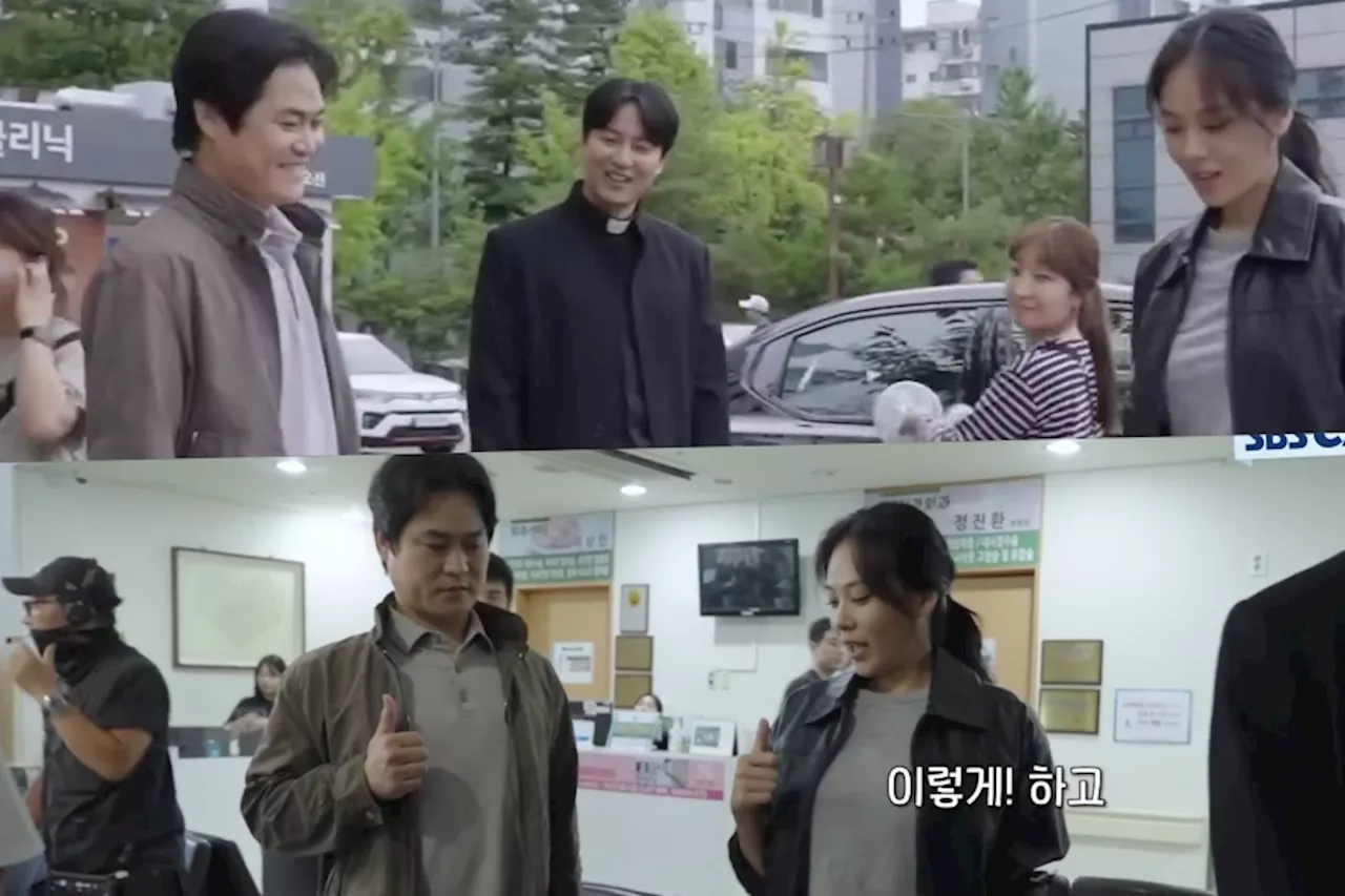 Watch: BIBI Teaches Kim Sung Kyun And Kim Nam Gil The “Jang Won Young Turn” On “The Fiery Priest 2” Set