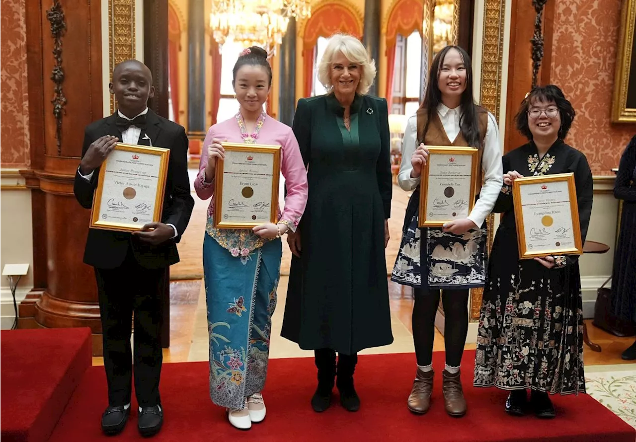 M'sian teen duo meet UK's Queen Camilla to receive top prizes in Commonwealth essay competition